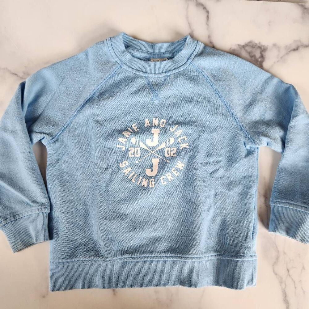 Janie & Jack sailing crew light blue crewneck sweatshirt kids unisex 4 year 2002